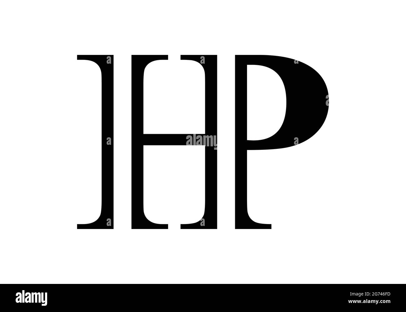 Lettera iniziale del monogramma modello vettoriale del logo HP H P Letter Logo Design per studio legale e legale, negozio o altri servizi Illustrazione Vettoriale
