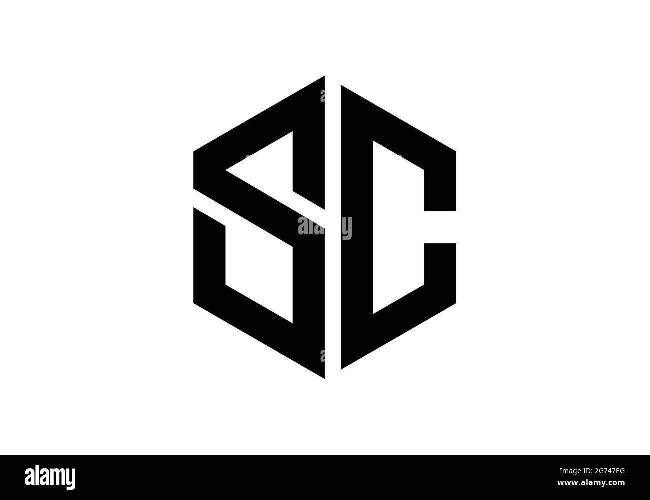 Monogramma iniziale lettera SC Logo Design modello vettoriale S C ...