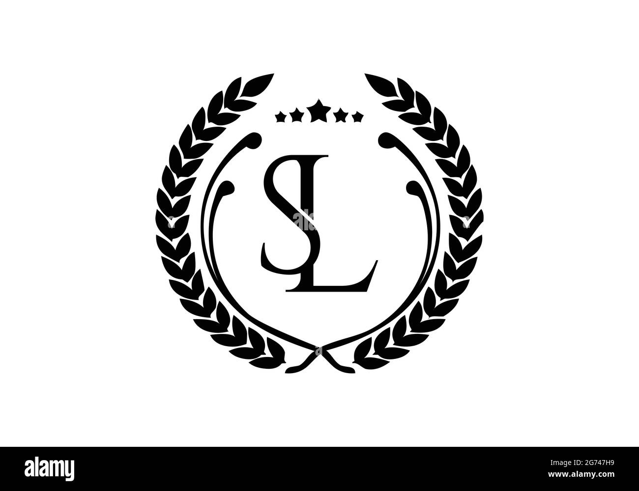 Monogramma iniziale Letter SL Logo Design modello vettoriale S L Letter Logo Design minimalista SL Lettermark Logo per multiuso Illustrazione Vettoriale