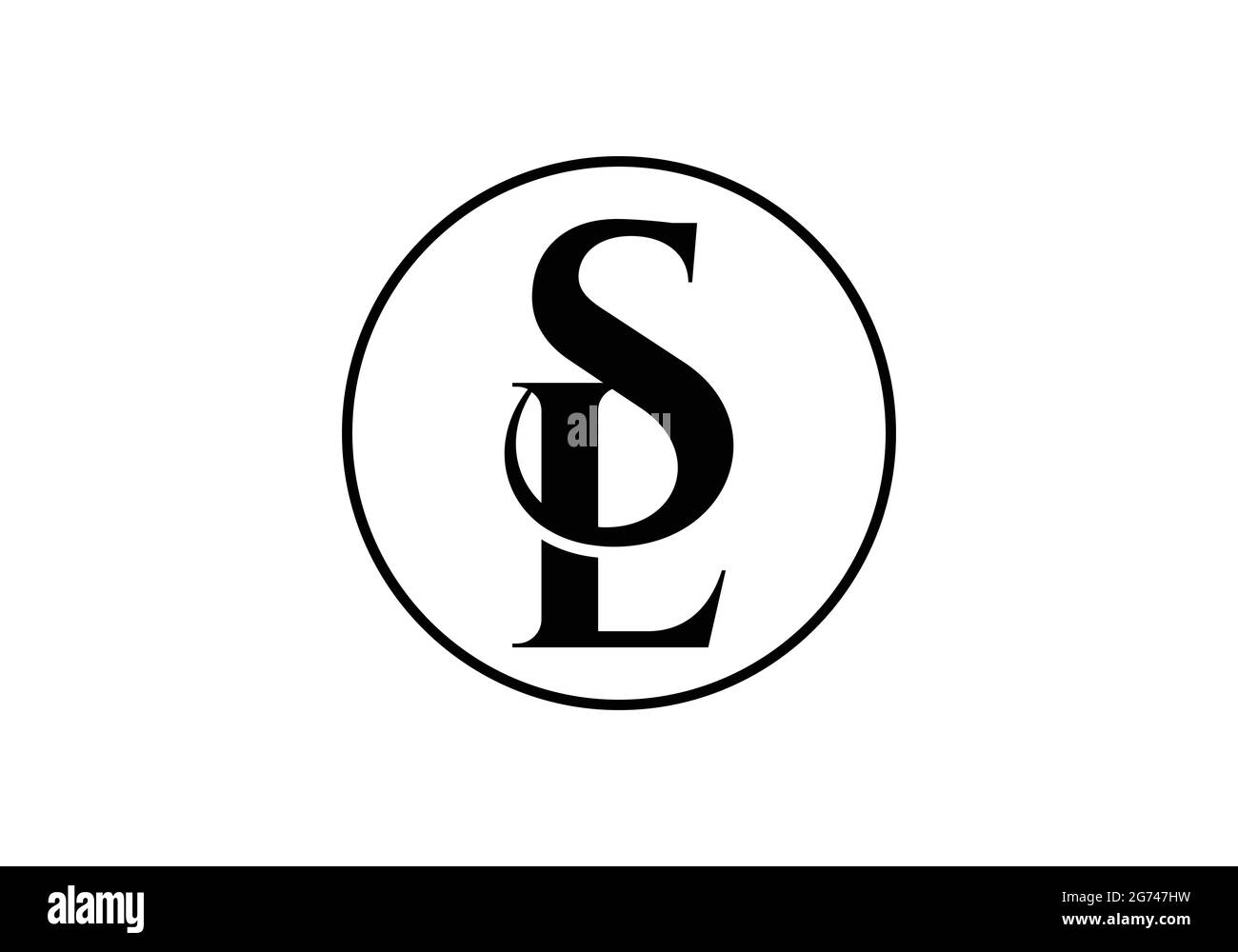 Monogramma iniziale Letter SL Logo Design modello vettoriale S L Letter Logo Design minimalista SL Lettermark Logo per multiuso Illustrazione Vettoriale