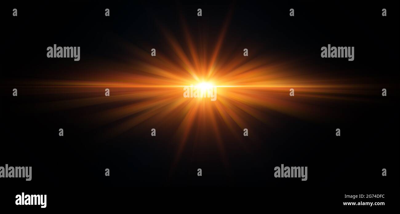 Flare luce brillante fuoco effetto ad alta potenza abstract per grafica di sfondo design element.Sun Sunny Way out Concept. Foto Stock