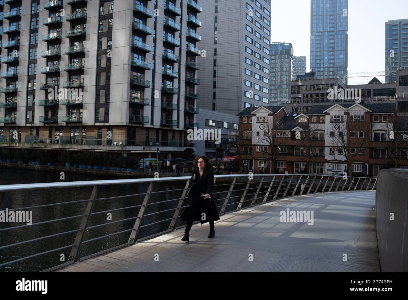 Il paesaggio urbano aziendale di Canary Wharf, Isle of Dogs, Londra, Regno Unito Foto Stock