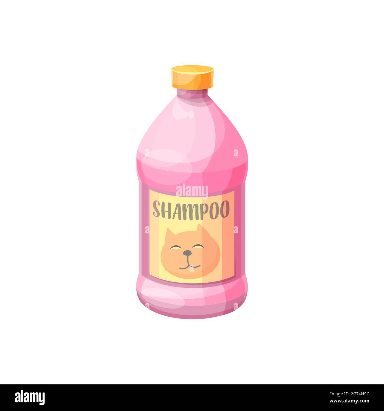 Shampoo Cat, cura della salute degli animali e lavaggio e cura degli animali, vettore. Bottiglia di shampoo per la pulizia di gatti e gattini, lavaggio e pulizia di animali domestici, Fla Illustrazione Vettoriale