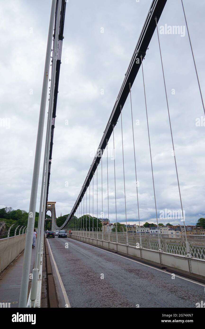 Vista del ponte sospeso di Isambard Kingdom Brunel Clifton a Bristol Regno Unito Foto Stock