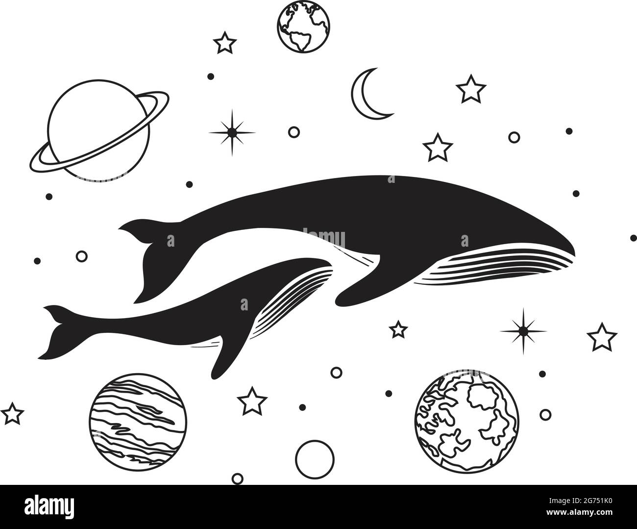 balena di ritorno astratta Illustrazione Vettoriale