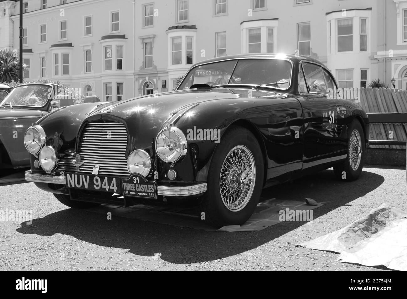 I tre castelli gallese classico rally Llandudno Promenade. Il rally si svolge in quattro giorni e copre circa 500 miglia nel Galles del Nord Foto Stock