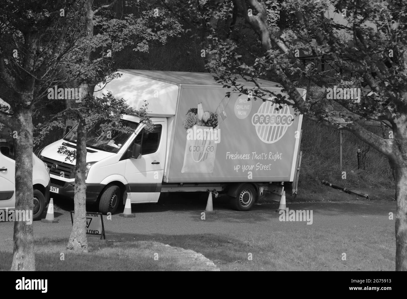 Gli equipaggi di film di ITV stanno filmando le scene della funivia sulla Great Orme Llandudno Wales per Coronation Street Foto Stock