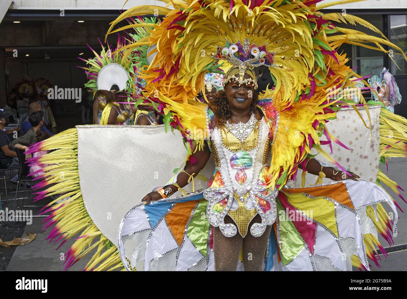 Parigi, Francia. 4 luglio 2021. Carnevale tropicale di Parigi e Ile-de-France allo Stadio Charlety il 4 luglio 2021 a Parigi, Francia. Foto Stock