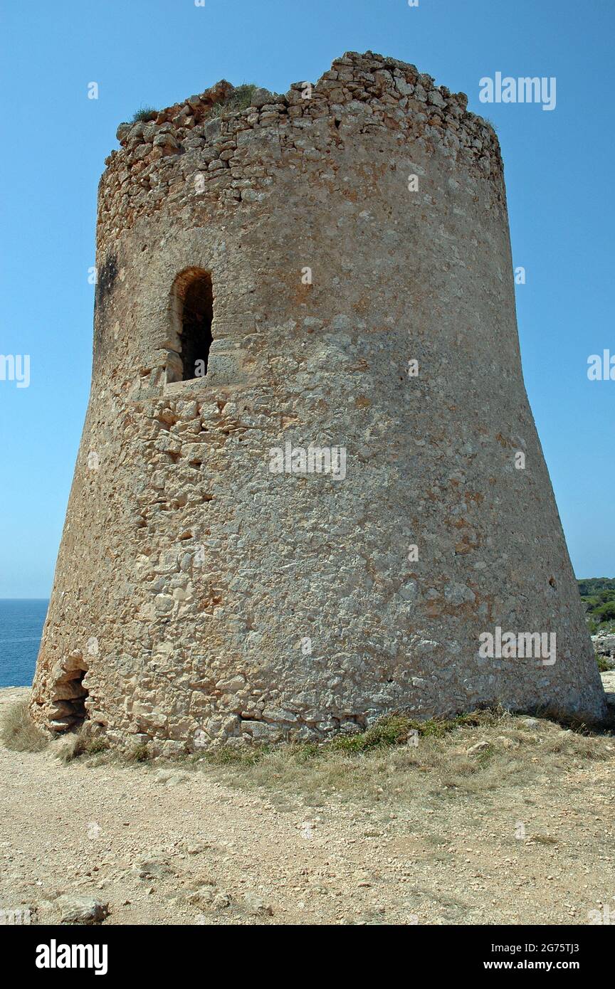 Torre de Cala Pi, Maiorca, Isole Baleari Foto Stock