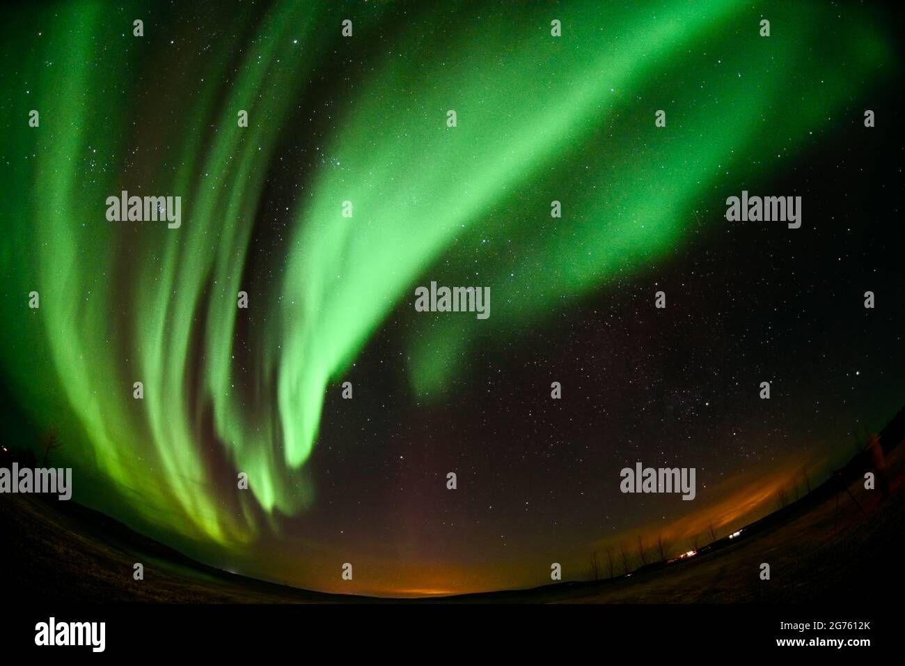 Luci islandesi a nord Foto Stock