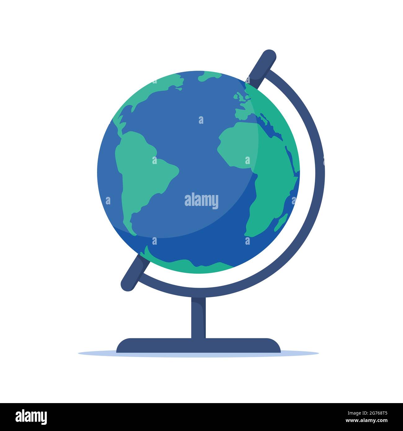 Globo terrestre. Globo del pianeta Terra, immagine vettoriale piatta isolato su sfondo bianco Illustrazione Vettoriale