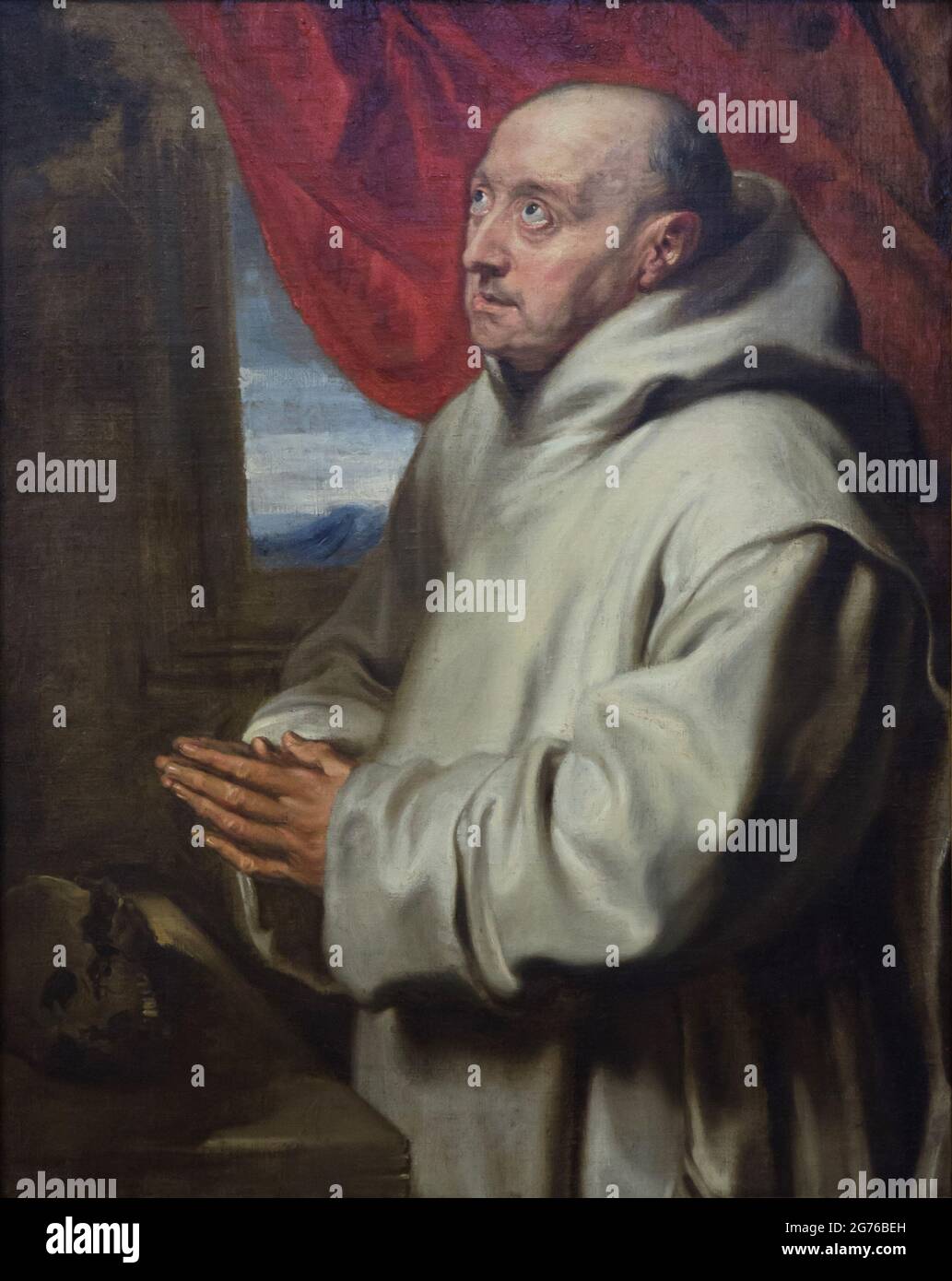 Dipinto "Saint Bruno" del pittore barocco fiammingo Anthony van Dyck (1620) esposto alla mostra permanente di vecchi maestri della Galleria Nazionale (Národní galerie) a Palazzo Sternberg (Šternberský palác) a Praga, Repubblica Ceca. Foto Stock