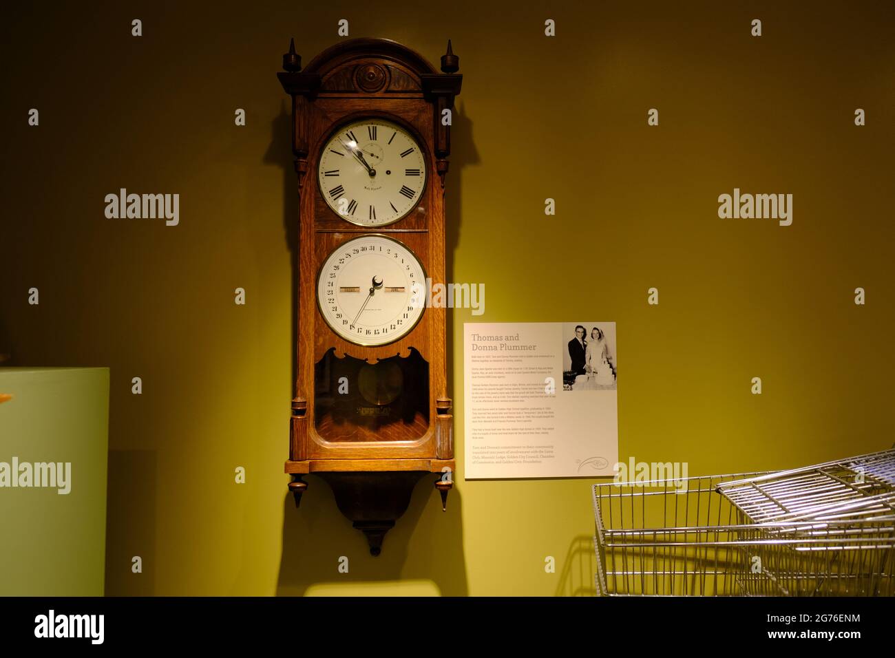 Orologio antico, Thomas e Donna Plummer 1937 Foto Stock