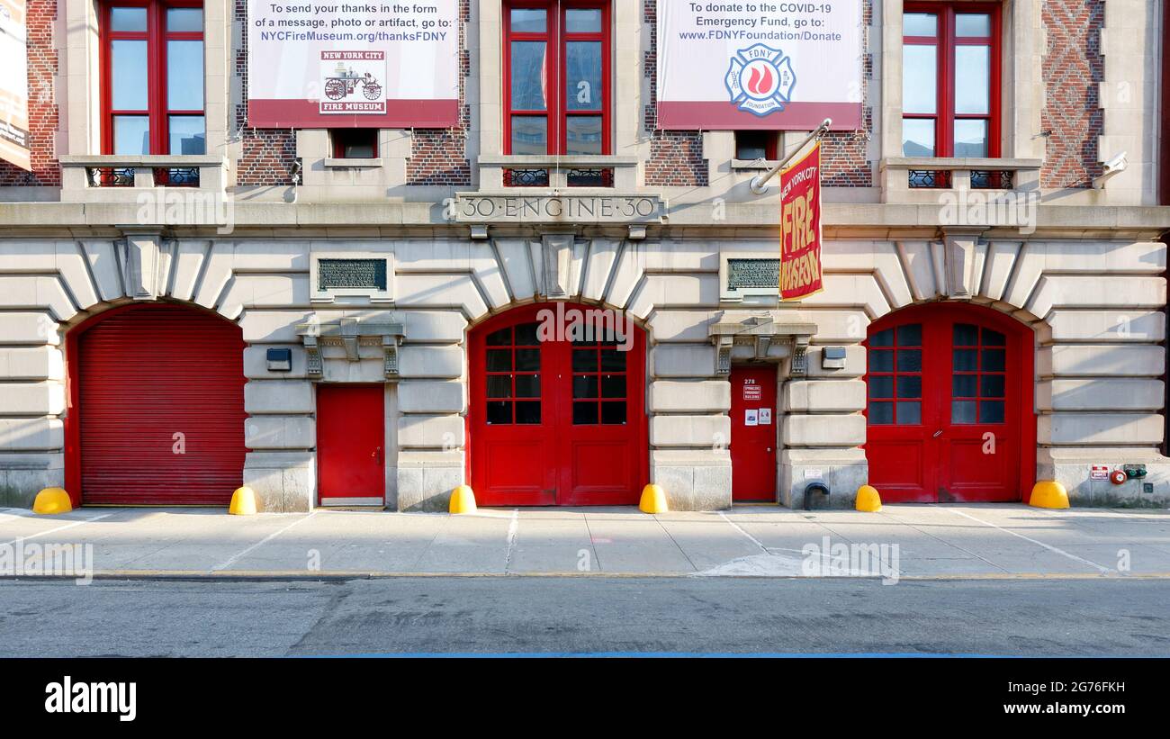 New York City Fire Museum, 278 Spring Street, New York, foto di un museo di storia del fuoco a Tribeca, Manhattan. Foto Stock