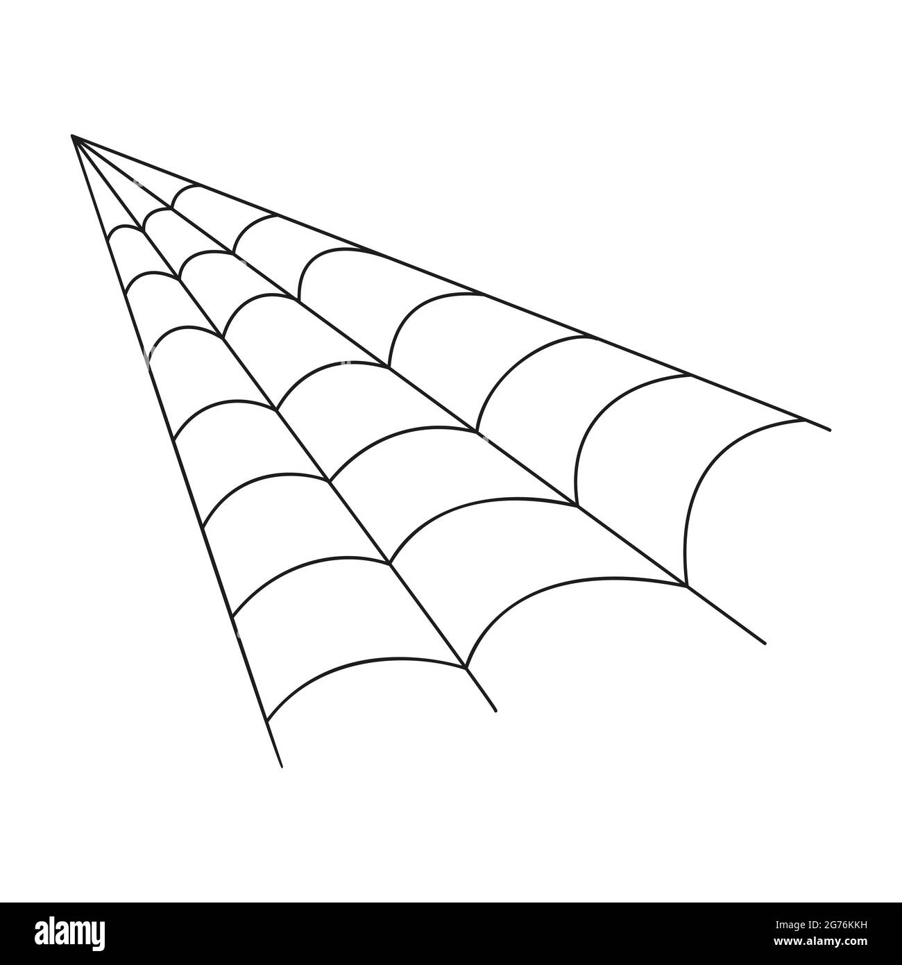 Cobweb in stile outline. Icona angolo web Spider isolata su sfondo bianco. Elemento di design per la decorazione della festa di Halloween. Illustrazione vettoriale. Illustrazione Vettoriale