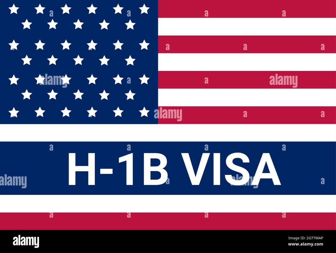 USA VIZA H-1B. Visto negli Stati Uniti lavoro temporaneo per lavoratori stranieri qualificati in attività specialistiche. Illustrazione Vettoriale