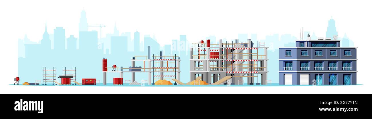 Tavole del cantiere isolate in bianco. Illustrazione Vettoriale