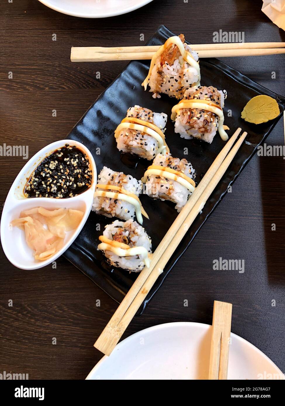 Gli amanti del sushi si riuniscono Foto Stock