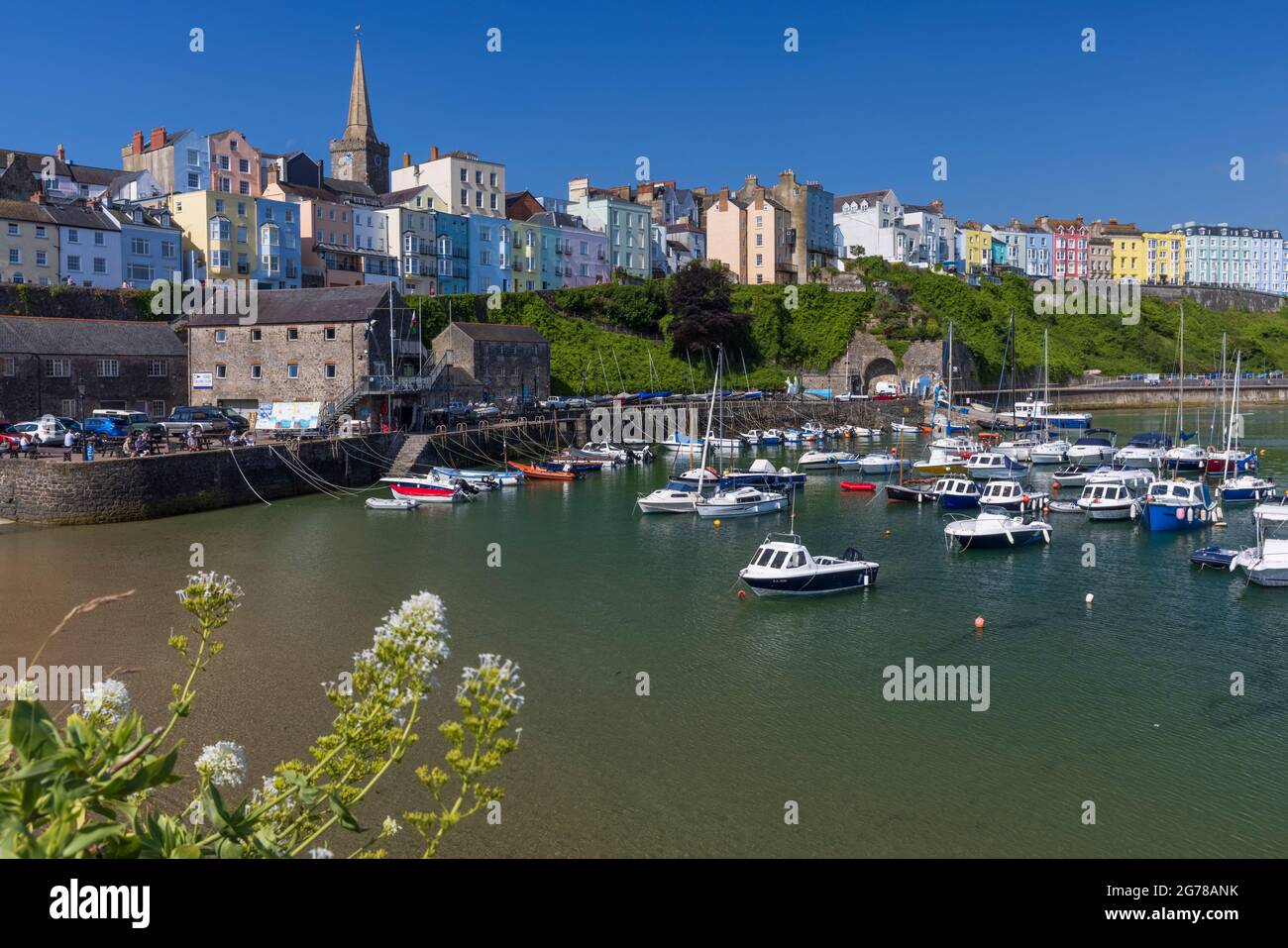 Tenby Harbour, Pembrokeshire, Wales, Regno Unito Foto Stock