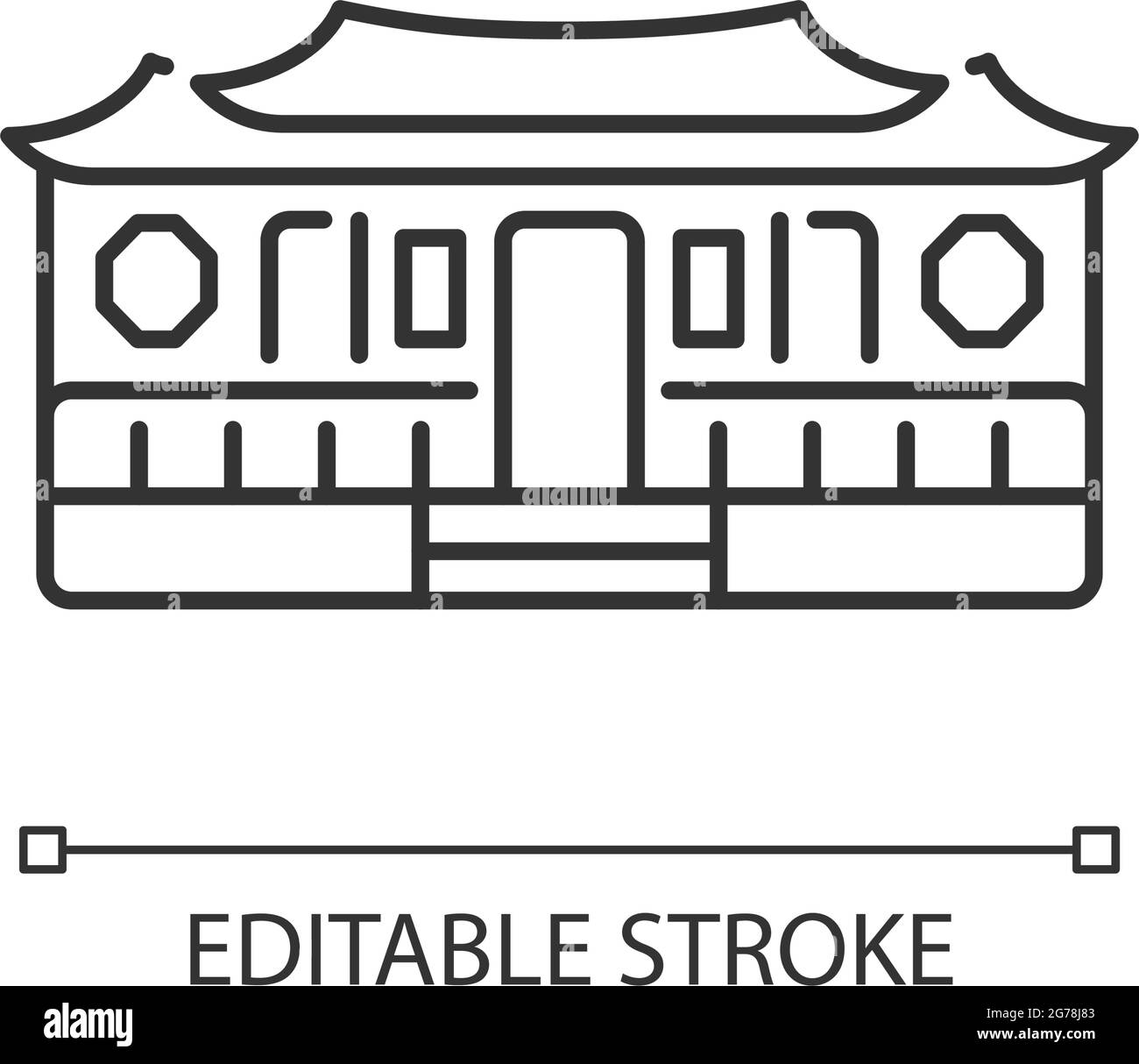Icona lineare del tempio Longshan Illustrazione Vettoriale