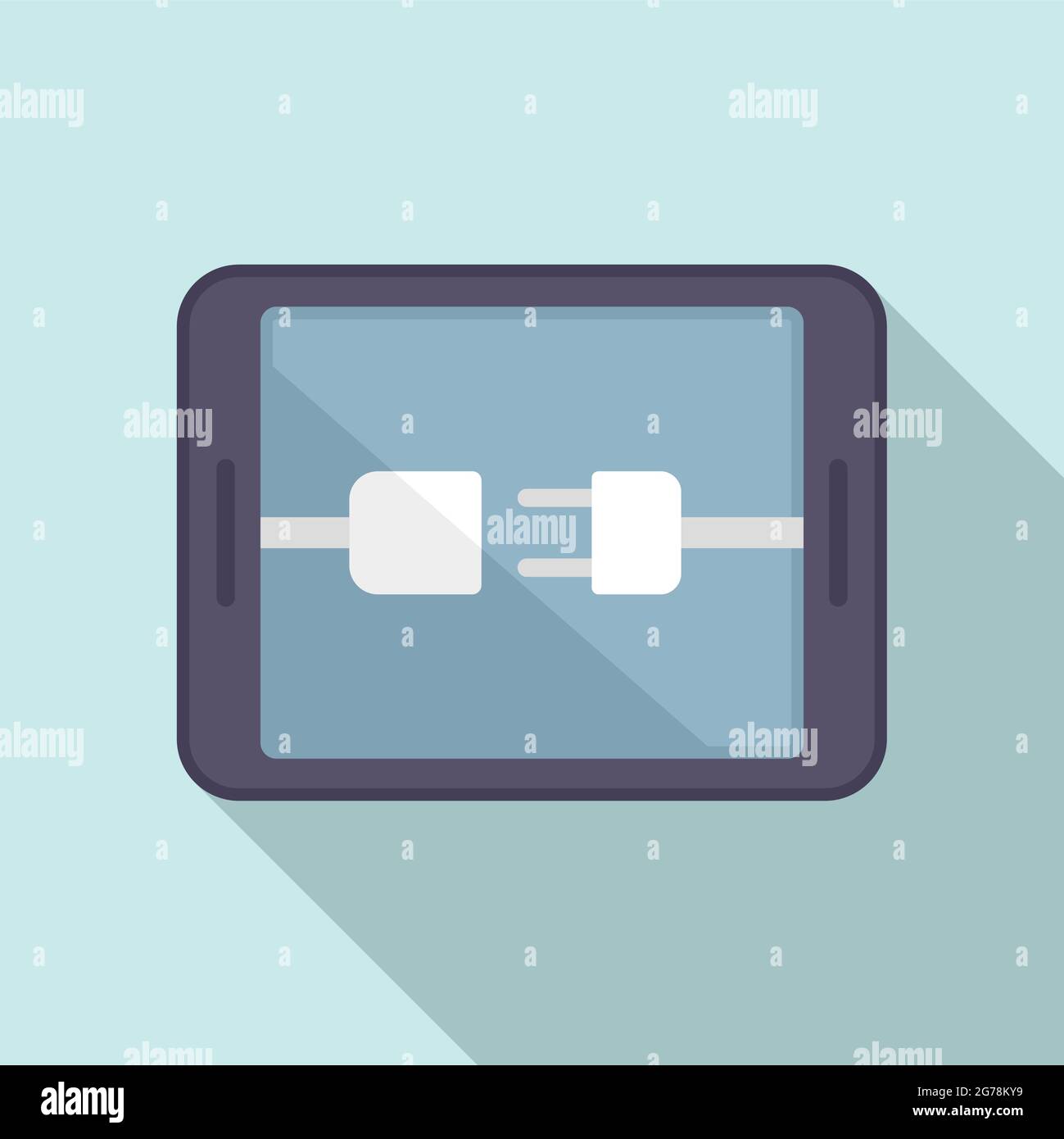 Icona di ricarica del tablet vettore piatto. Carica della batteria. Tablet  a bassa elettricità Immagine e Vettoriale - Alamy