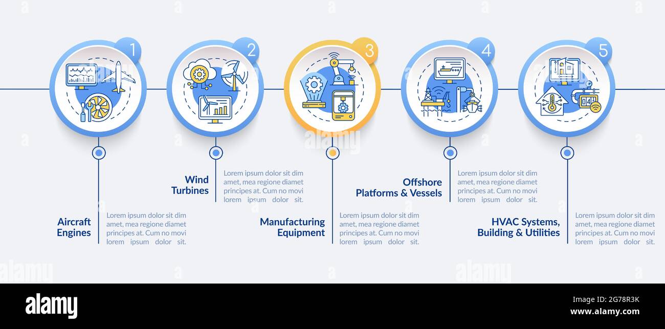 Modello di infografica vettoriale per applicazioni gemelle digitali Illustrazione Vettoriale