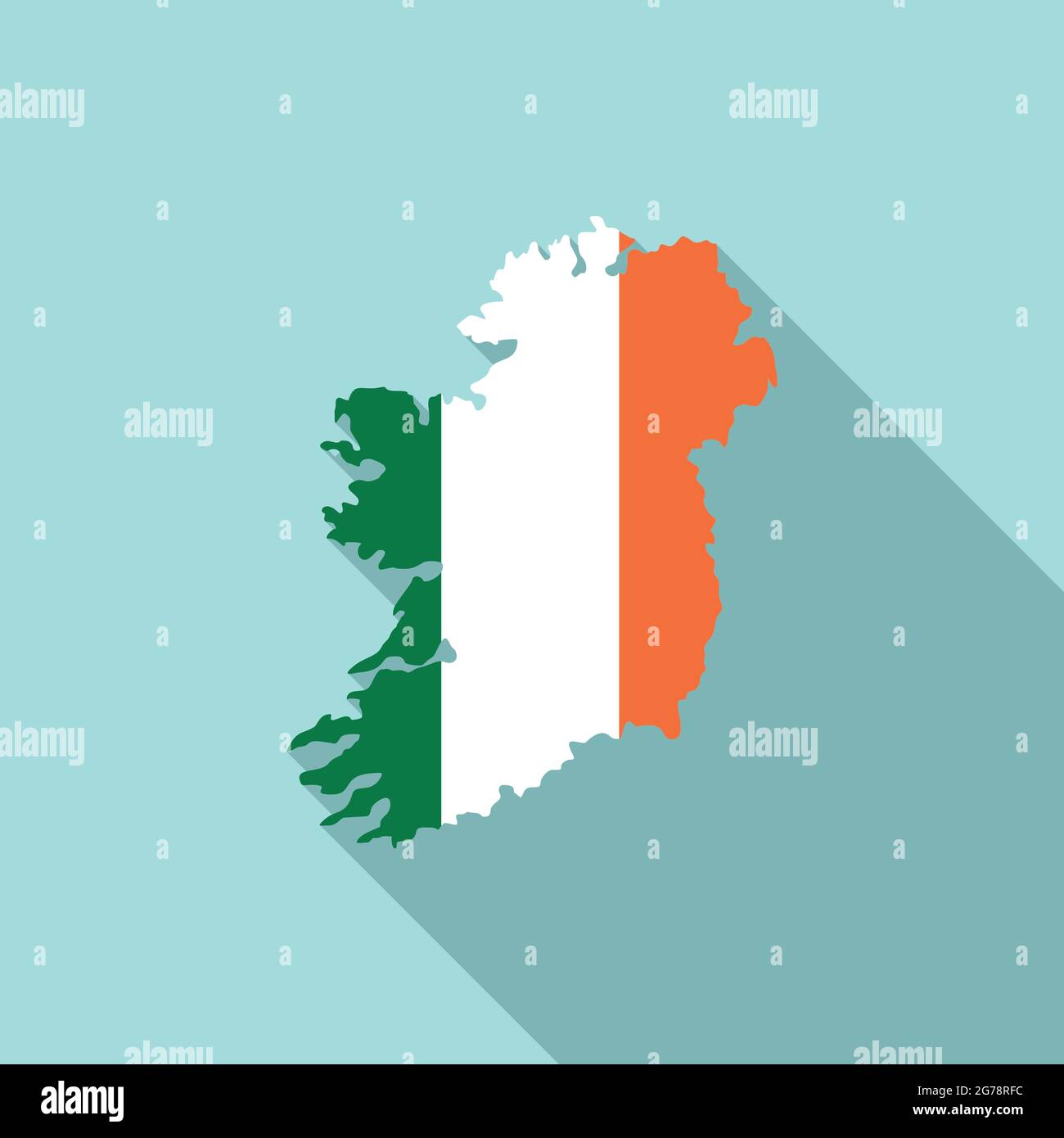 Icona mappa Irlanda vettore piatto. Isola del Nord. Repubblica Irlanda punto di riferimento Illustrazione Vettoriale