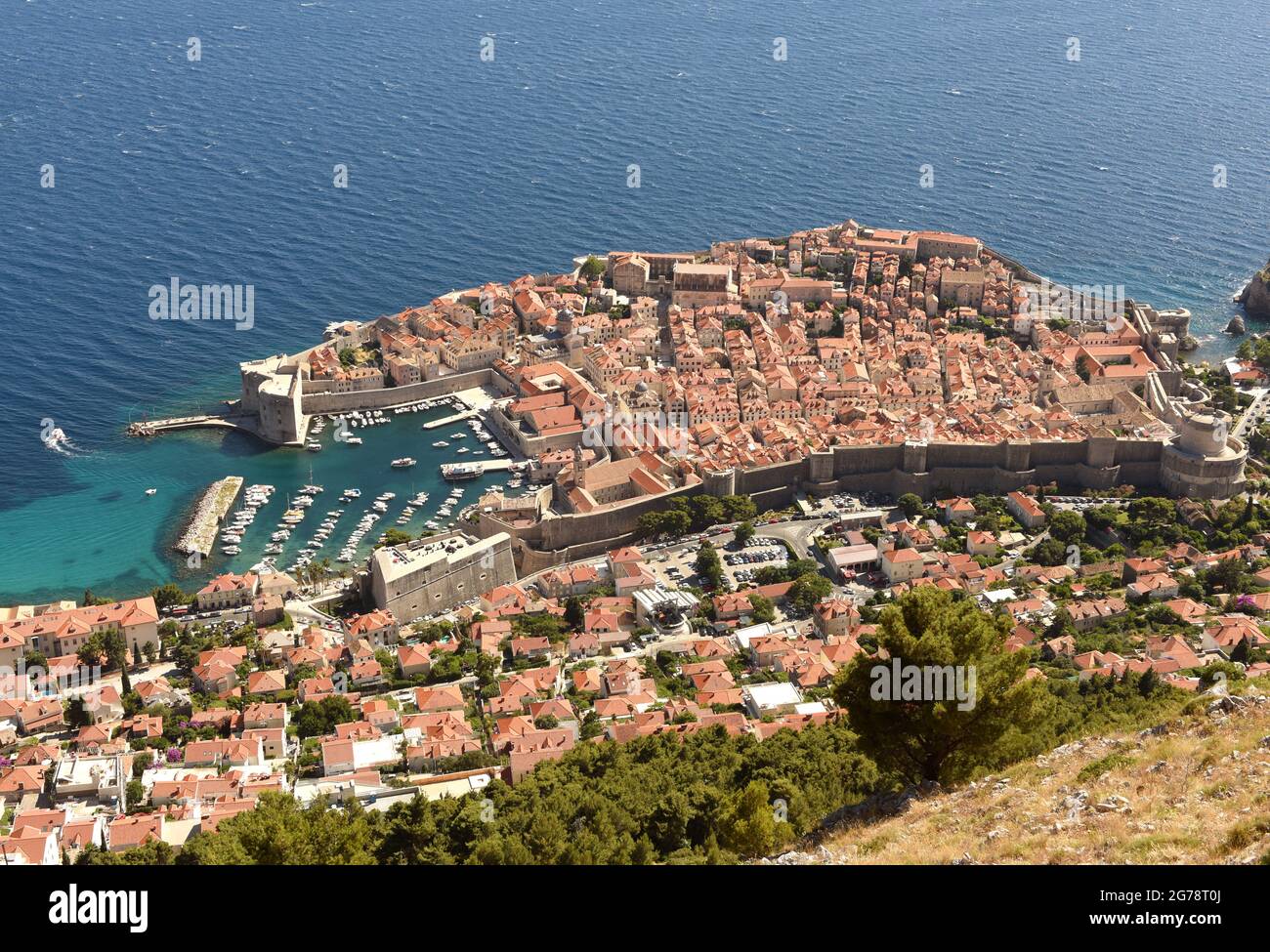 Dubrovnik Città Vecchia Panorama, Croazia Foto Stock