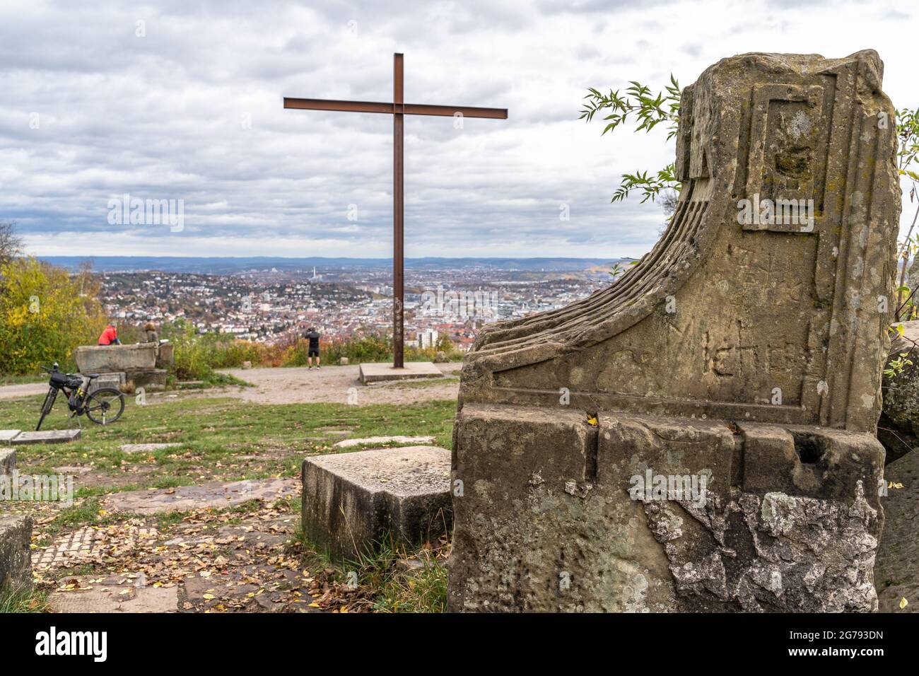Europa, Germania, Germania meridionale, Baden-Wuerttemberg, Stoccarda, Birkenkopf, vista dal Birkenkopf al centro di Stoccarda Foto Stock