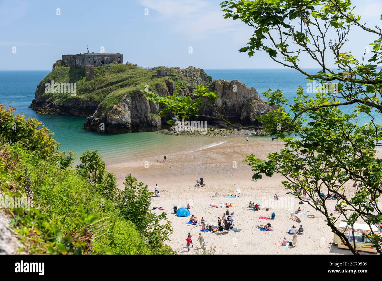 Isola di Santa Caterina, Tenby, Pembrokeshire, Galles Foto Stock
