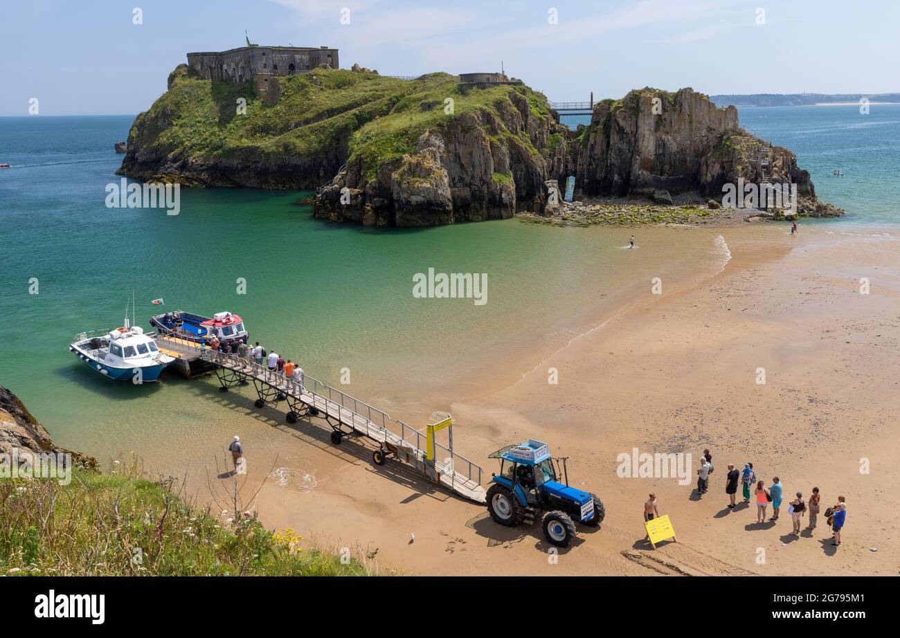 Isola di Santa Caterina, Tenby, Pembrokeshire, Galles Foto Stock