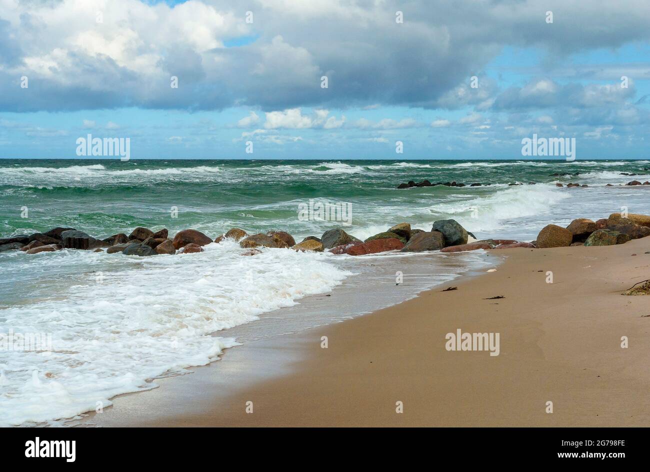 Danimarca, isola della Zelanda, Gribskov-Tisvilde, Tisvildeleje, la zona costiera nel nord di Tisvilde, spiaggia sabbiosa della più grande isola del Mar Baltico, l'isola di Sjaelland = isola della Zelanda. Foto Stock