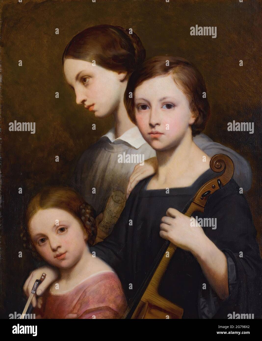 Ritratto di René, Cécile e Louise Franchomme. Museo: COLLEZIONE PRIVATA. Autore: ARY SCHEFFER. Foto Stock