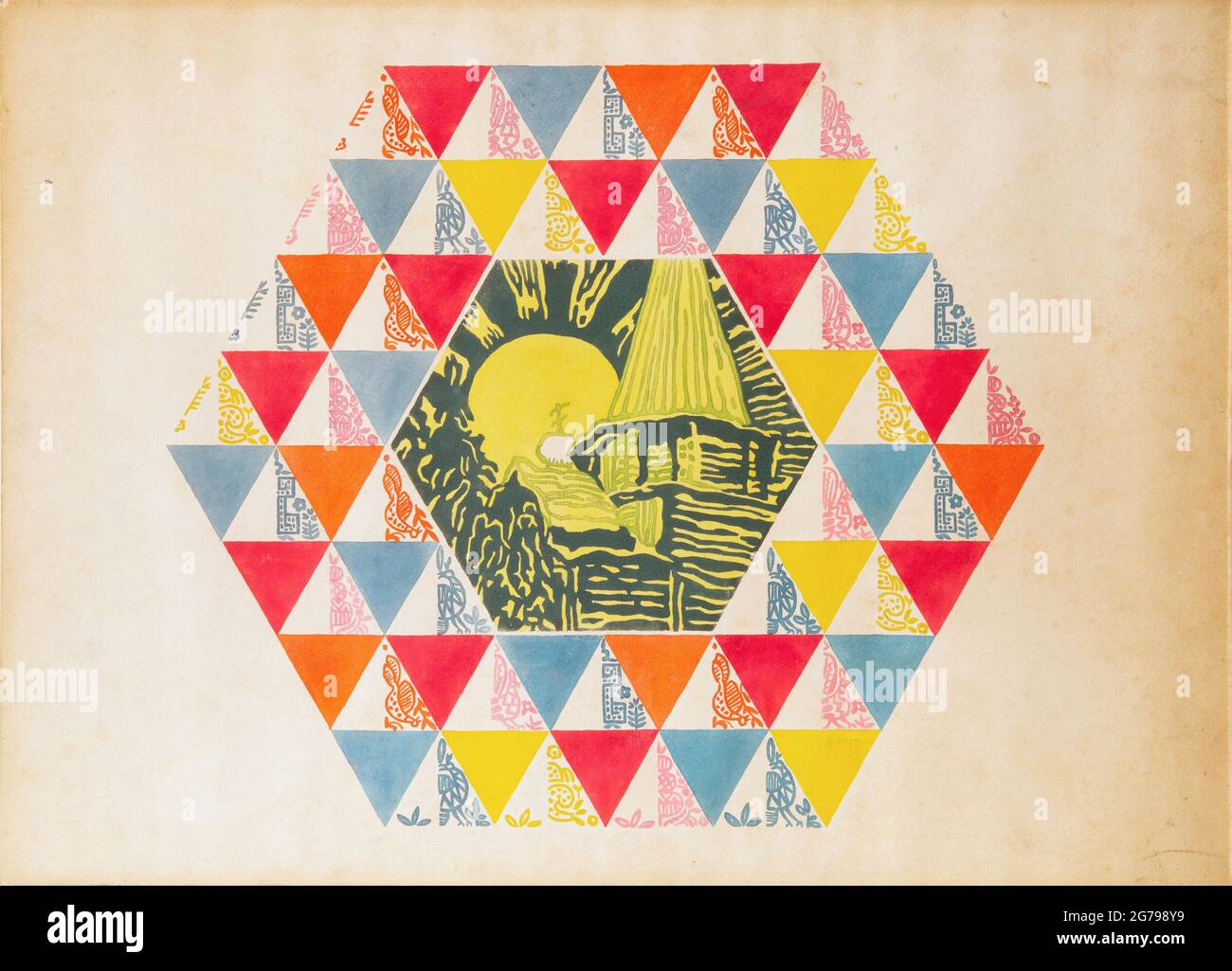 Design tessile. Museo: COLLEZIONE PRIVATA. Autore: Leon Bakst. Foto Stock