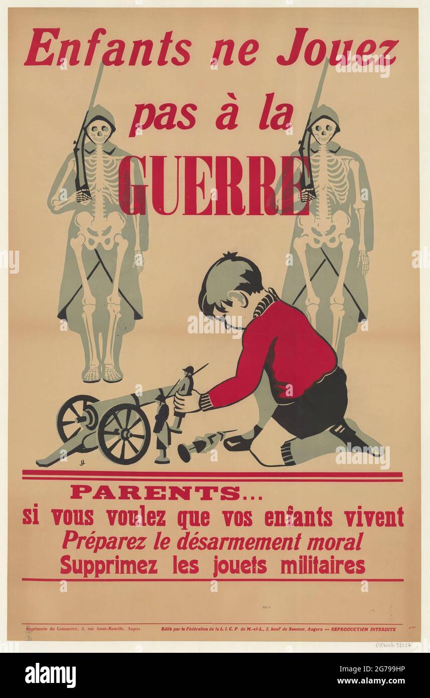 Enfants ne jouez pas à la guerre (i bambini non giocano la guerra). Museo: COLLEZIONE PRIVATA. Autore: ANONIMO. Foto Stock