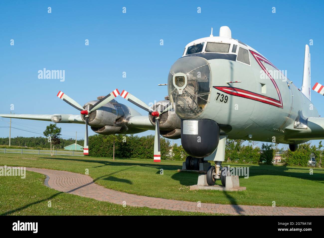 CP-107 Aeroplano Argus presso l'Air Force Heritage Park a Summerside, Prince Edward Island, Canada. Foto Stock