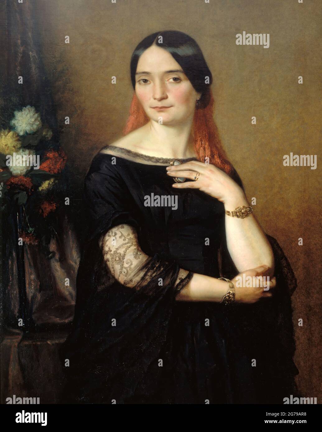 Ritratto dell'attrice Mademoiselle Mars (Anne Francoise Hyppolyte Boutet) (1779-1847). Museo: Musée de la vie romantique, Parigi. Autore: ARY SCHEFFER. Foto Stock