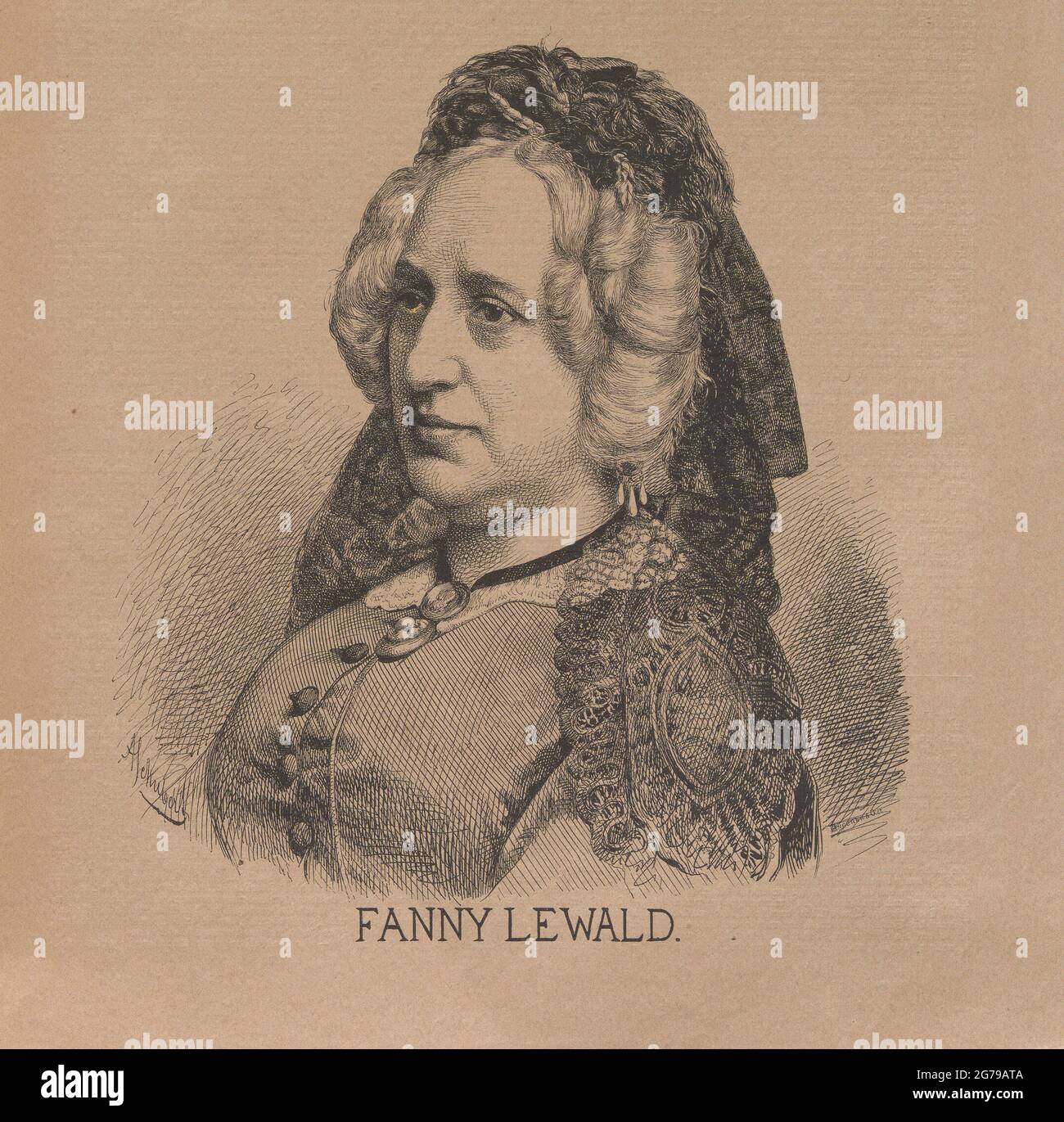 Scrittore Fanny Lewald (1811-1889). Museo: COLLEZIONE PRIVATA. Autore: August Schubert. Foto Stock