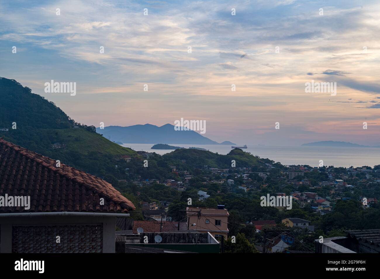 La splendida vista da Vila Muriqui, Mangaratiba, Rio de Janerio, Brasile Foto Stock