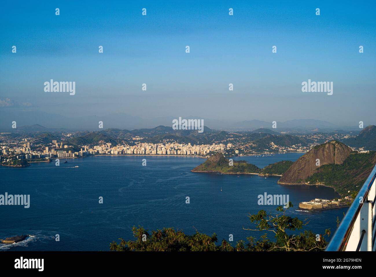 Tramonto visto dal Pan di zucchero, Rio de Janeiro, Brasile Foto Stock