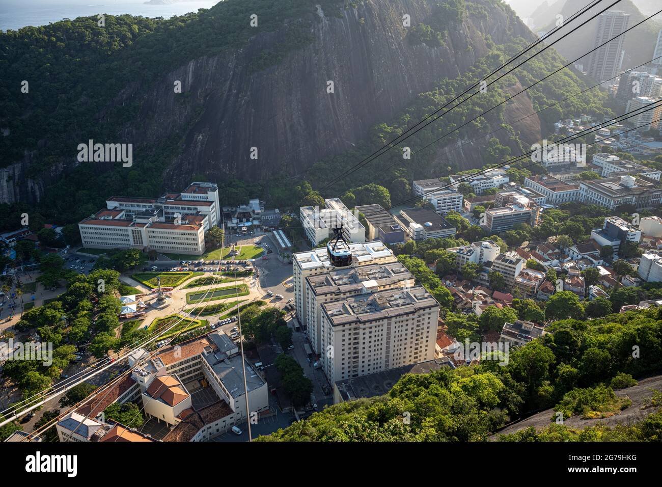 La Montagna Sugar Loaf Stazione della Funivia al Colle Urca - Rio de Janeiro, Brasile Foto Stock