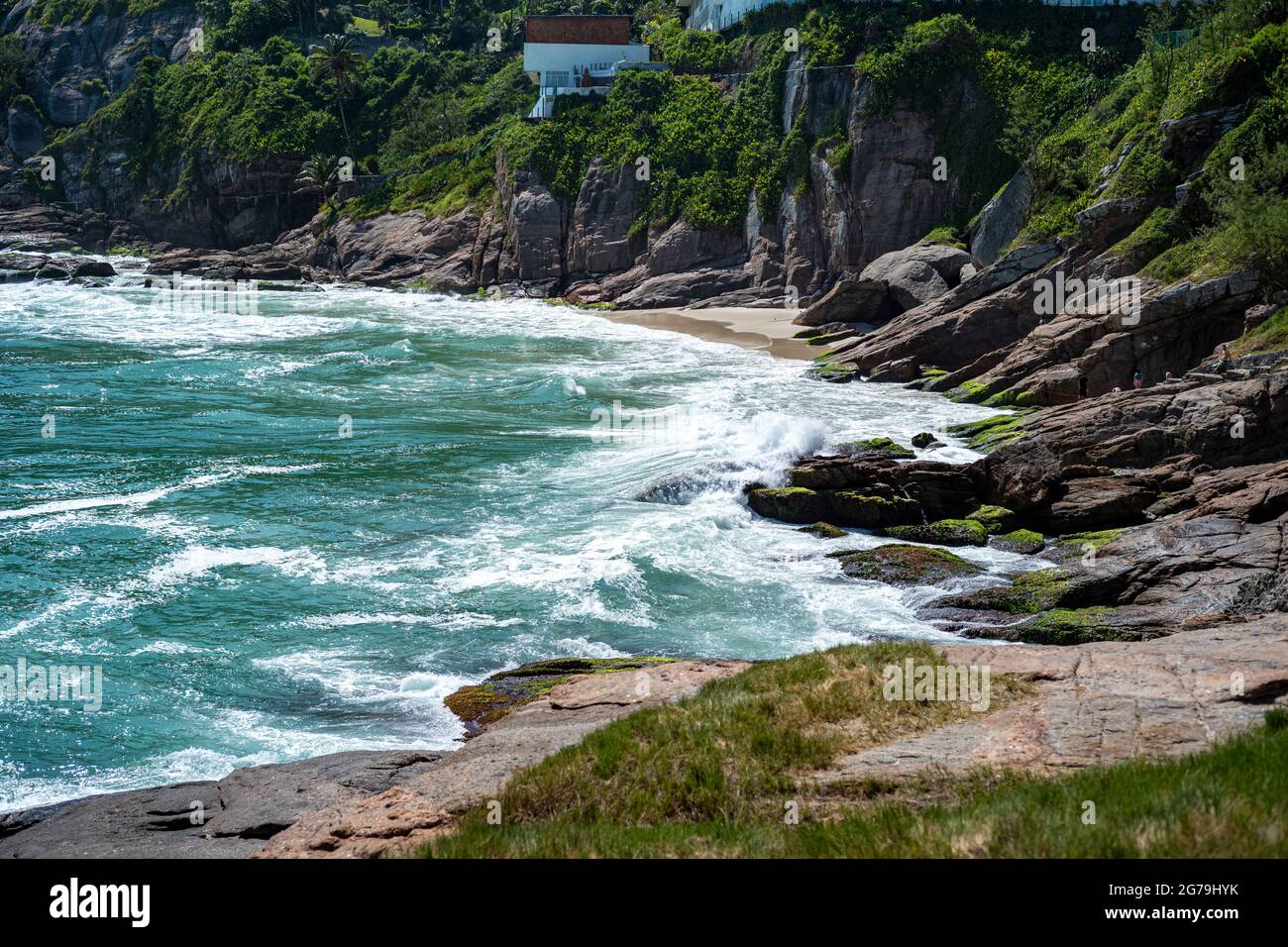 La risposta di Rio a Beverly Hills: Il quartiere esclusivo chiamato Joá e la sua incredibile Joatinga Beach, bellissima e segretamente nascosta. Rio de Janeiro, Brasile Foto Stock