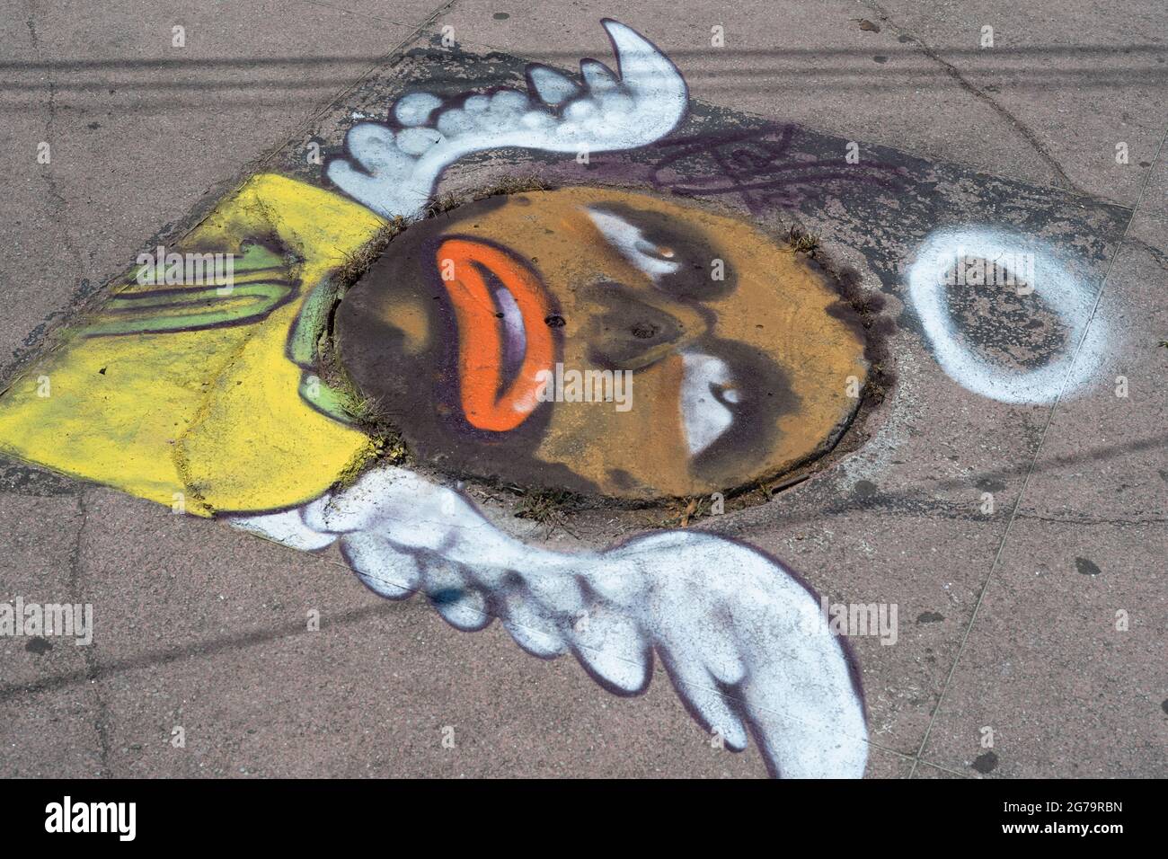 Graffiti nella favela Slum vidigal - sulla strada per Morro Dois Irmaos (collina dei due Fratelli) a Rio de Janeiro, Brasile - girato con leica m10 Foto Stock