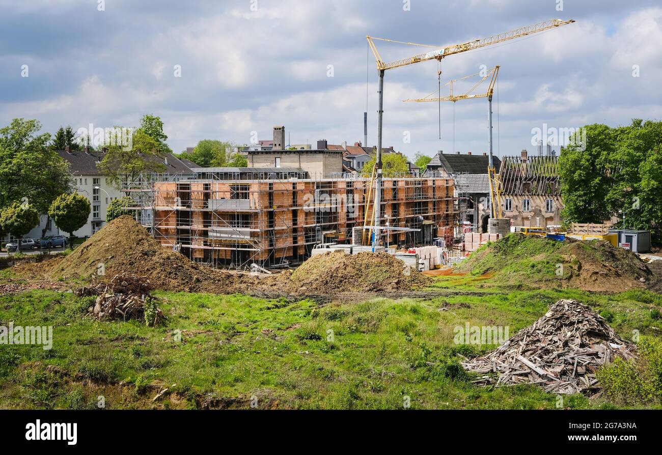 Gladbeck, Renania Settentrionale-Vestfalia, Germania - nuovi edifici e case di demolizione nell'ex insediamento in collisione di Schlaegel und Eisen a Gladbeck Zweckel, nelle immediate vicinanze dell'ex collisioni Zweckel, è in costruzione un nuovo quartiere urbano con edifici residenziali. Foto Stock