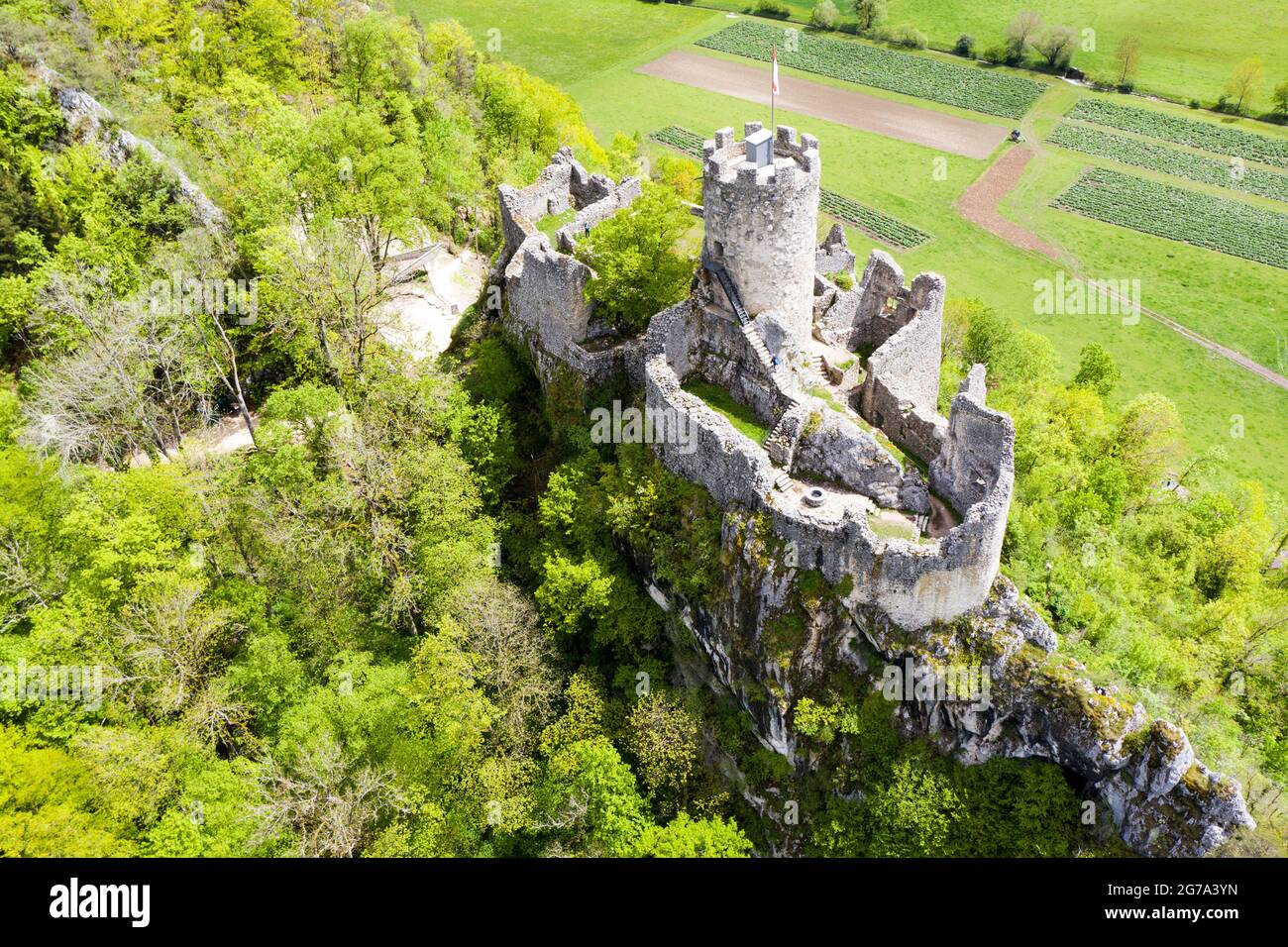 Rovine del castello nel Giura Foto Stock