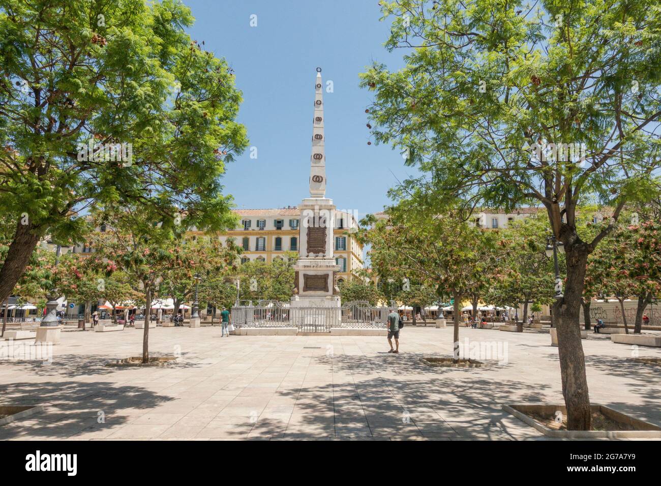 Plaza de la Merced (Piazza della Misericordia) plaza, Costa del Sol, Malaga, Spagna. Foto Stock