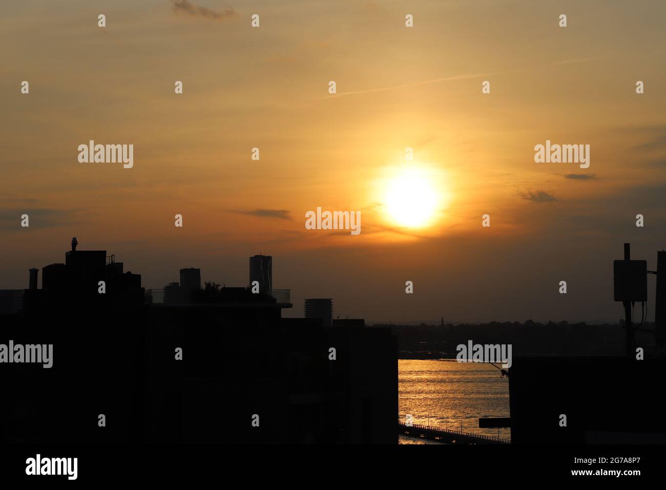 Tramonto a New York, Stati Uniti, Manhattan Foto Stock