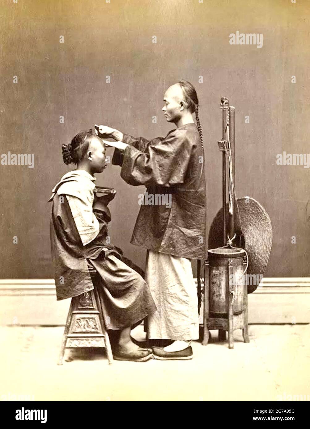 Lai Apong - parrucchiere cinese c1870's. Foto Stock