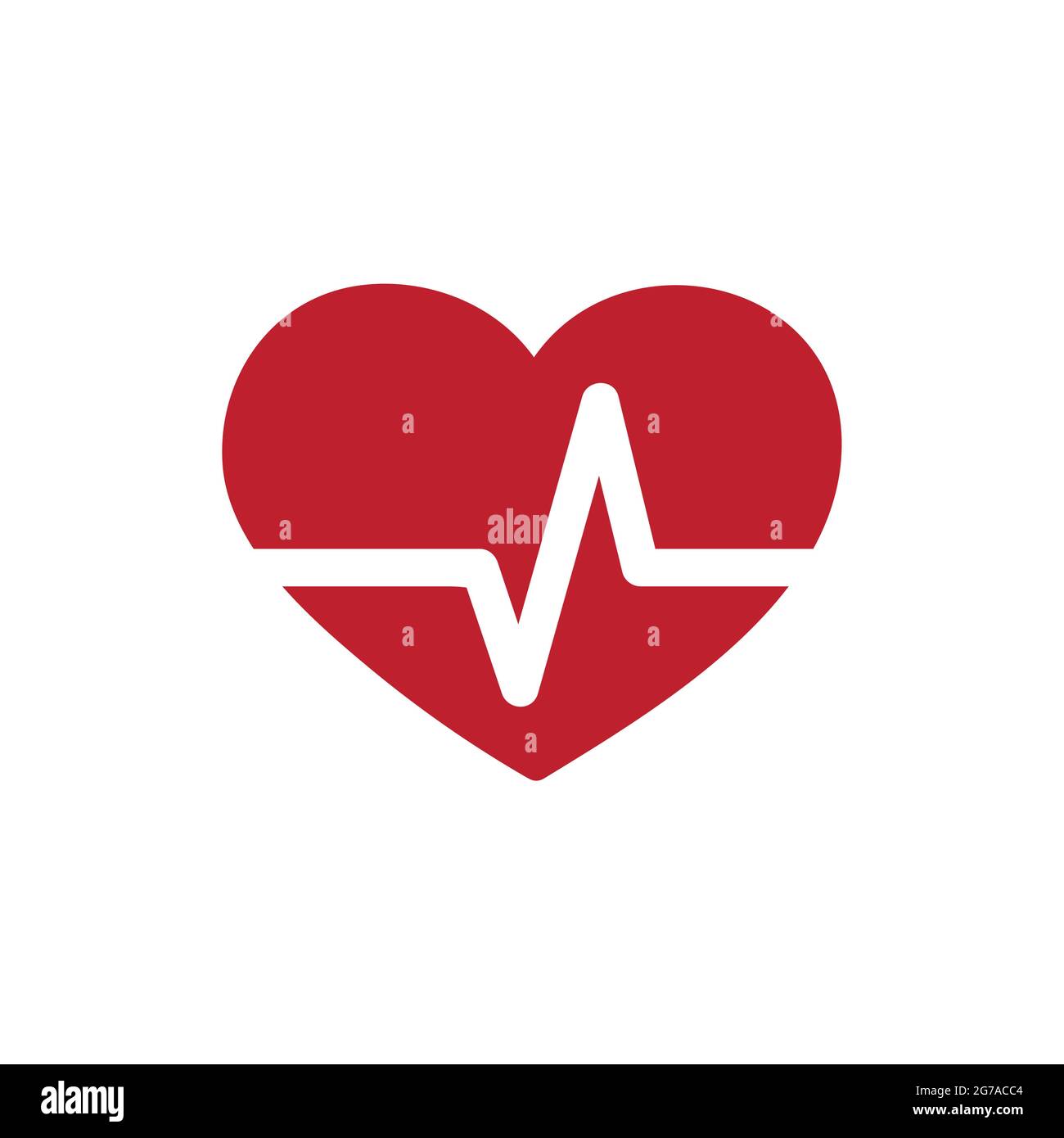 semplice icona del battito cardiaco isolata in bianco Illustrazione Vettoriale