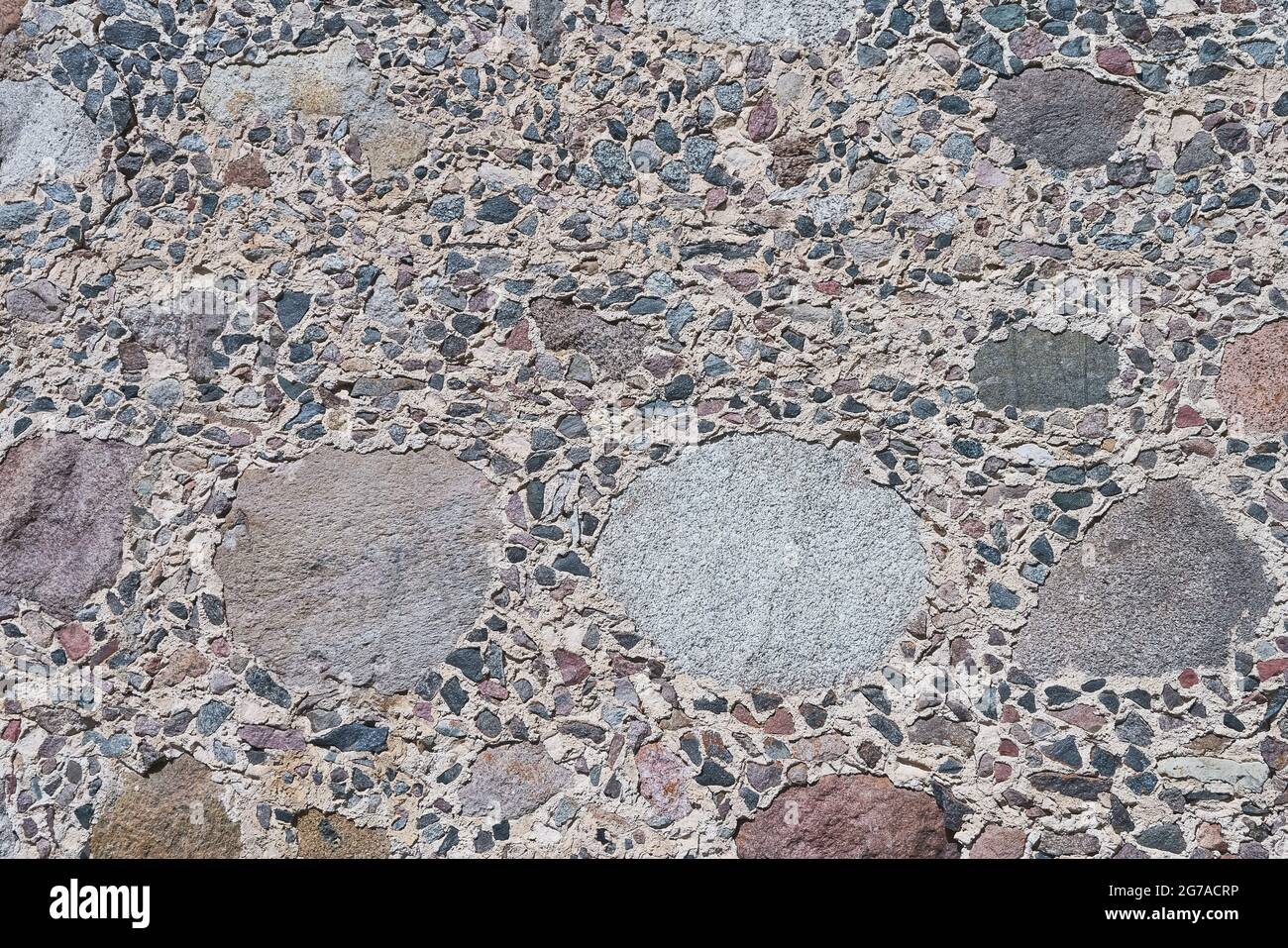 Vecchio muro di ciottoli. Sfondo grunge perfetto. Spazio di copia per il testo. Foto Stock